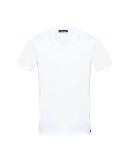 Tom Ford White V-Neck T-Shirt for men