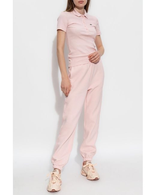 Lacoste Pink Sweatpants With Logo