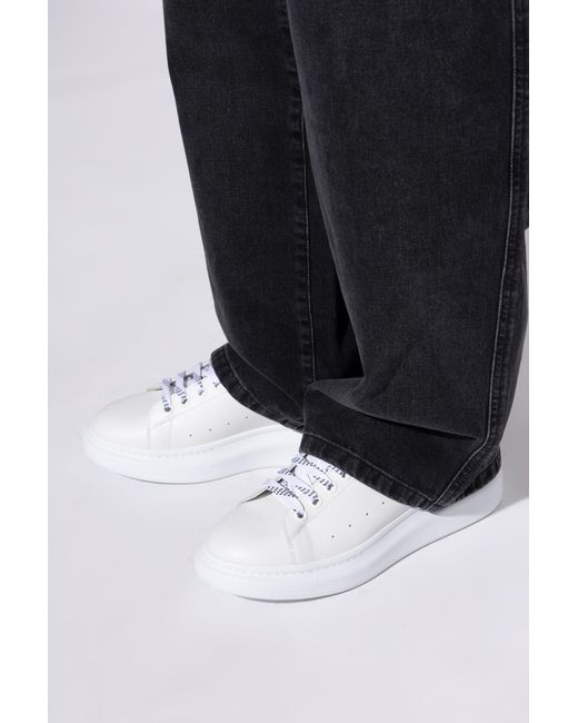 McQueen White Leather Sports Shoes for men