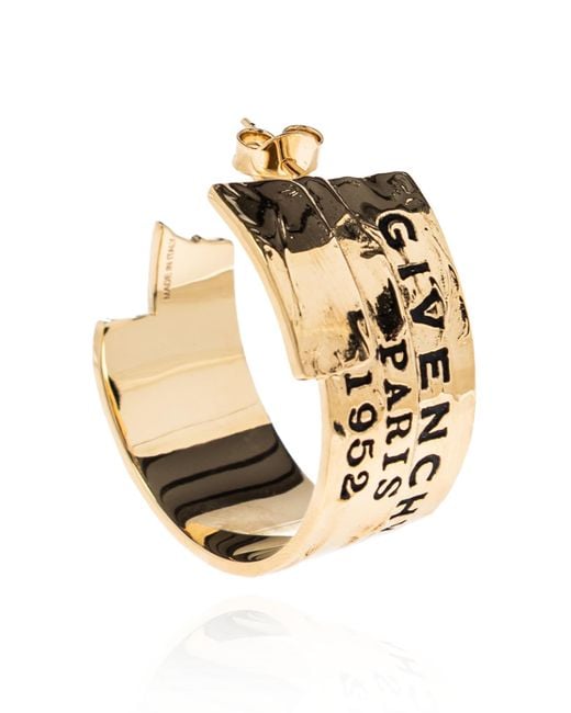 Givenchy Metallic Earrings With Engraved Logo