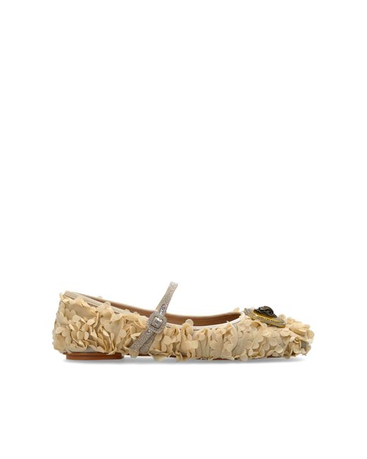 Kurt Geiger Natural Pimlico Ballerinas