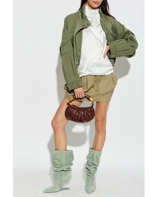 Balmain Green Short Skirt With Pockets