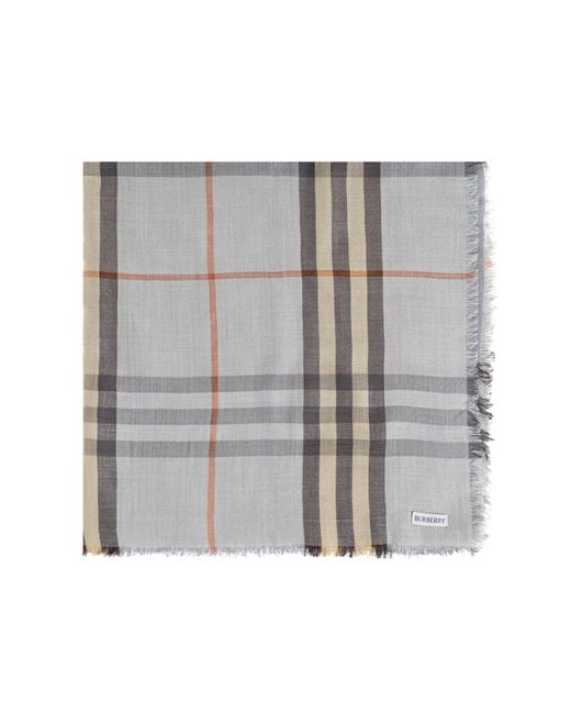 Burberry Gray Wool Scarf