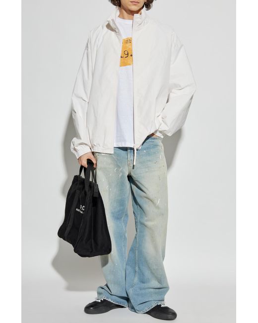 Acne White T-Shirt With Logo for men