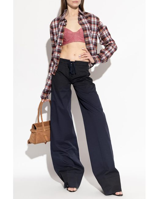 DSquared² Blue Trousers With Decorative Tie