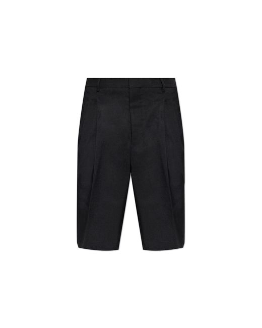 AMI Black Wool Shorts for men