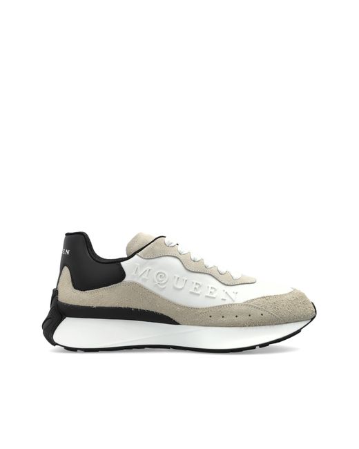 McQueen White 'Sprint Runner' Sports Shoes for men
