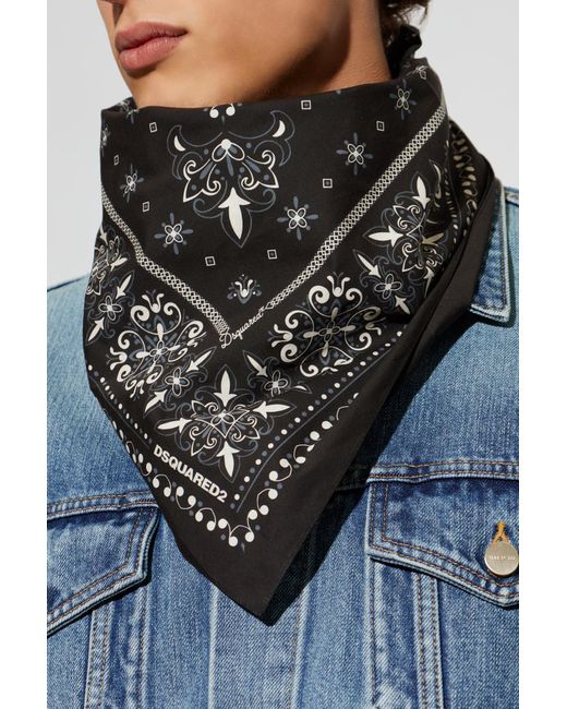DSquared² Black Cotton Scarf for men