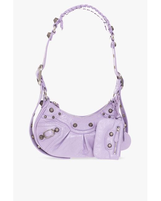 Balenciaga Leather 'le Cagole Xs' Shoulder Bag in Purple | Lyst UK