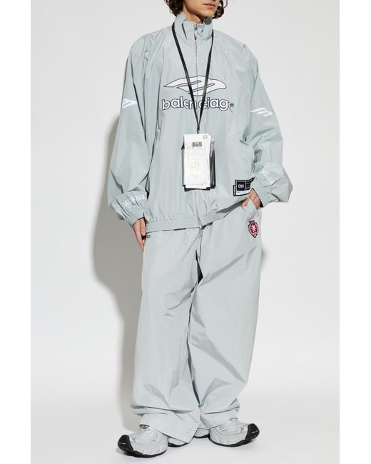 Balenciaga Blue Jacket With Logo for men