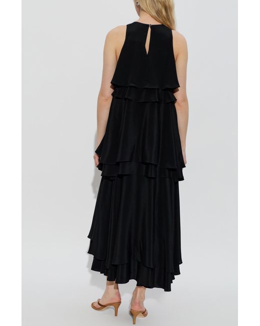Paris Ruffle Dress Ami Paris Dress With Ruffles in Black | Lyst
