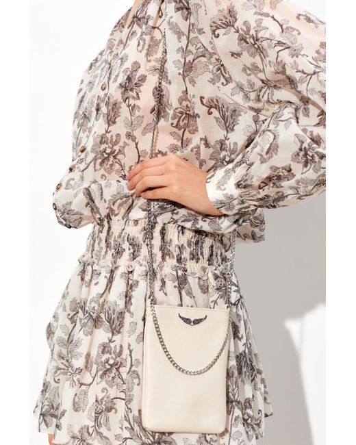 Zadig & Voltaire Natural Leather Phone Case On A Chain