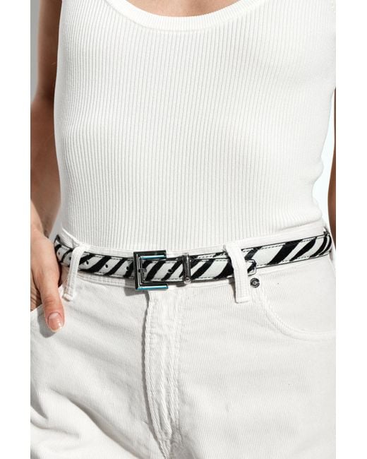 Anine Bing White "Nicola" Leather Belt