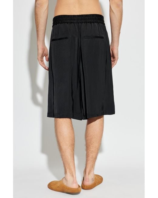 Jil Sander Black Satin Shorts for men
