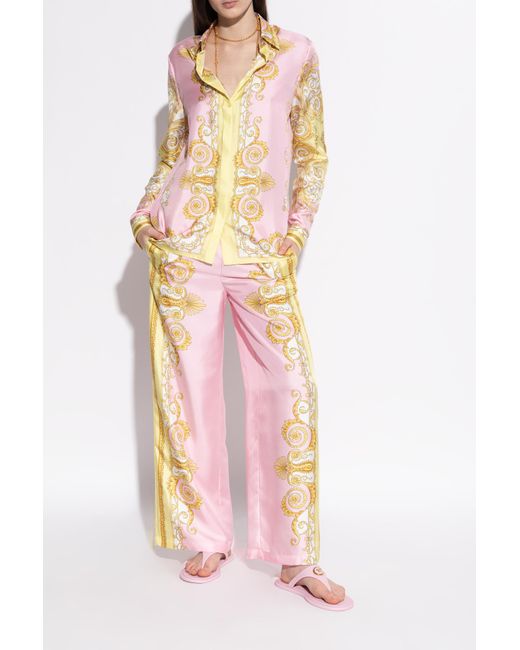 Versace Pink Flip-Flops With Logo