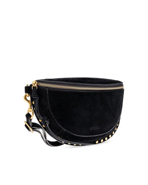 Isabel Marant Black Suede Waist Bag 'Skano'