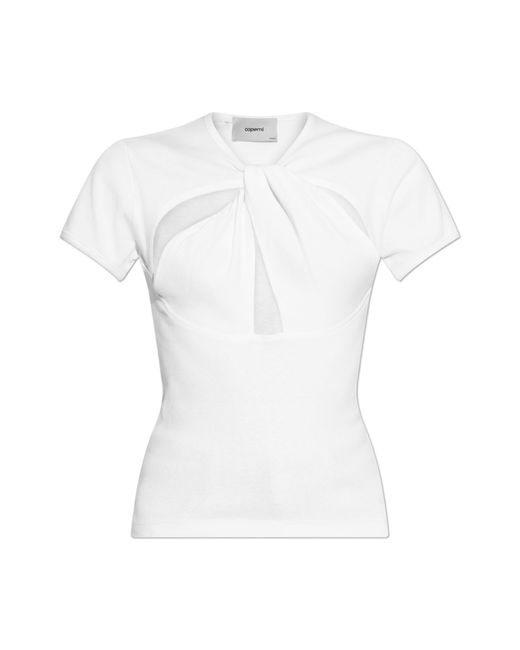 Coperni White T-Shirt With Decorative Cut-Outs