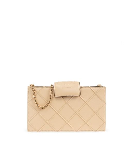 Tory Burch Natural 'Fleming Mini' Chain Wallet