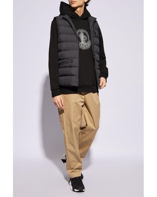 Moncler Black Hoodie With Logo, for men