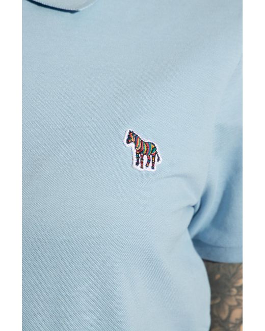 PS by Paul Smith Blue Polo Shirt With Logo Patch,