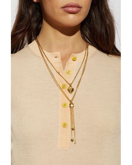 Chloé Metallic 'Paddingto Mini' Necklace