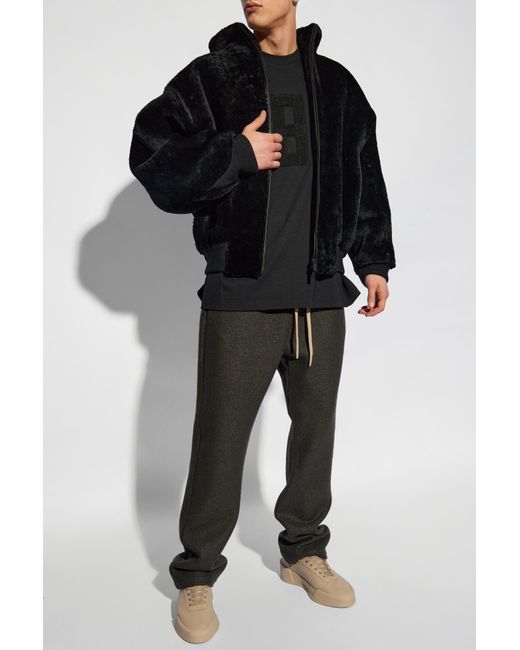 Fear Of God Black Furry Jacket for men