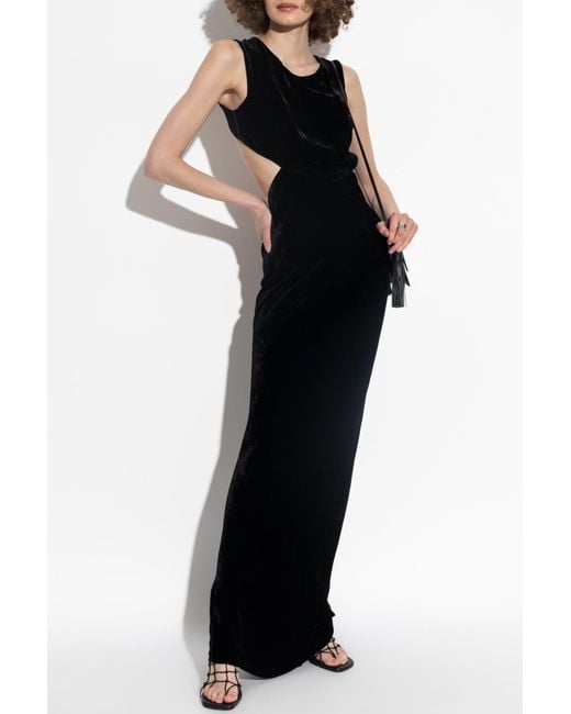 Rick Owens Black Sleeveless Velvet Dress