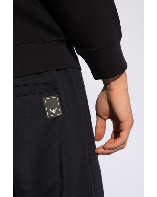 Emporio Armani Black Sweatpants With Logo Patch for men