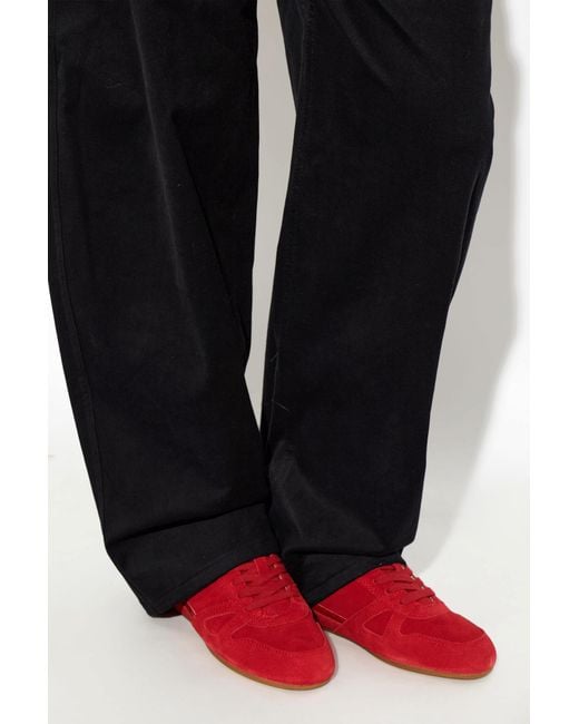 Isabel Marant Red Suede Sports Shoes 'Senny Low'