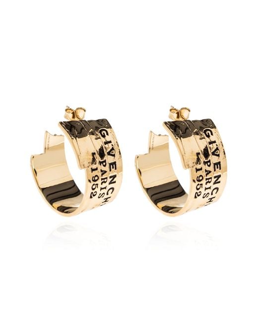 Givenchy Metallic Earrings With Engraved Logo