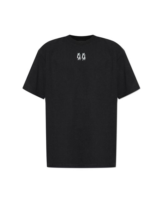 44 Label Group Black T-Shirt With Logo for men