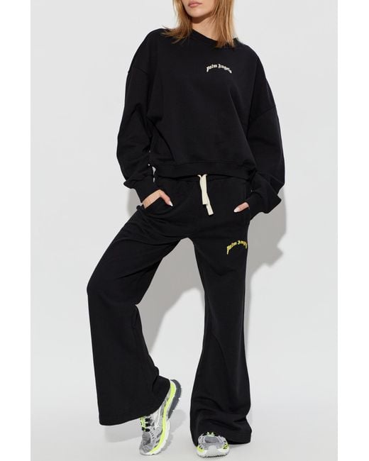Palm Angels Black Sweatshirt With Printed Logo