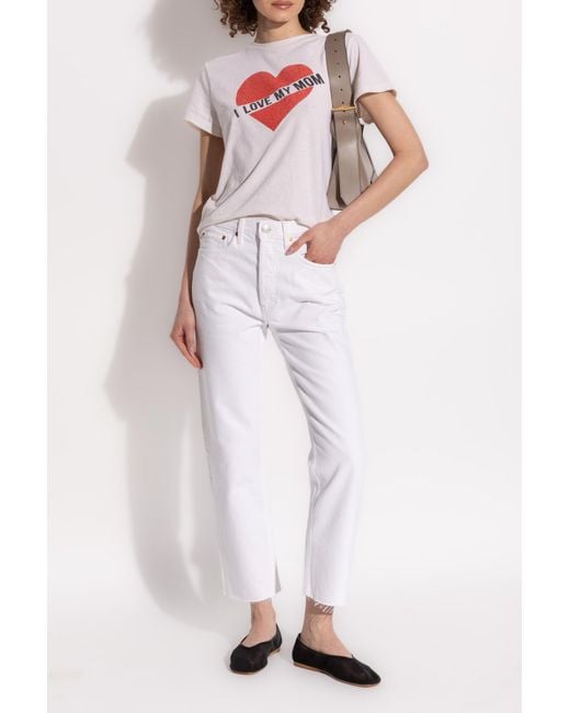 Re/done White Straight-Leg Jeans