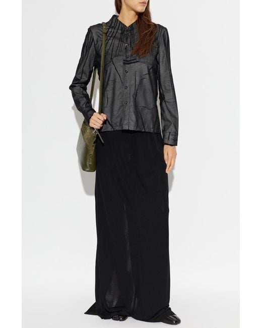 Maison Margiela Black Shirt With A Stand-Up Collar