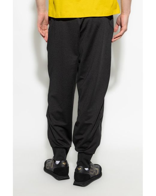 EA7 Black Trousers With Logo Patch for men
