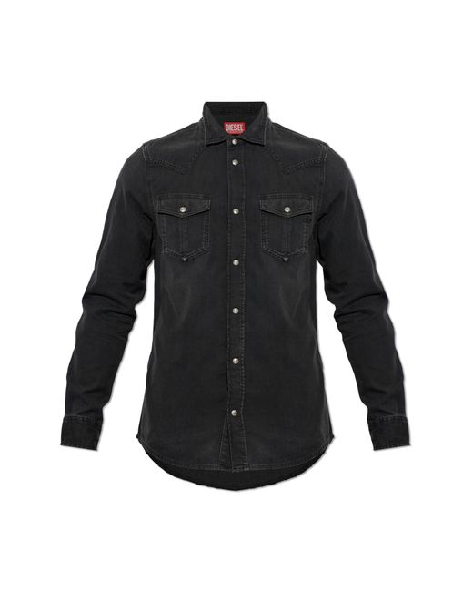 DIESEL Black Denim Shirt 'D-Vega' for men