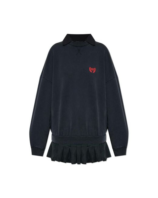 Balenciaga Blue Dress With Logo