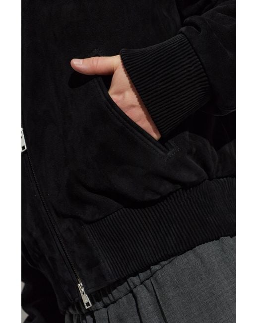 AMI Black Suede 'Bomber' Jacket for men