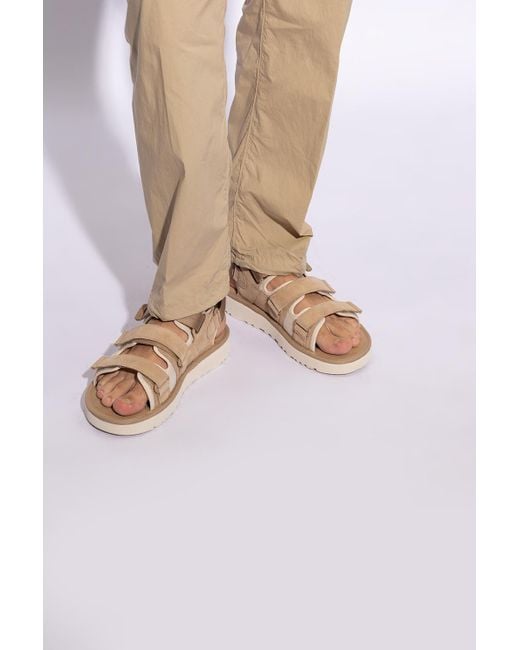 Ugg Natural Goldencoast-strap Suede And Mesh-blend Flat Sandals for men