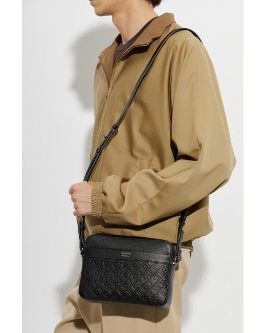 Ferragamo Black Leather Bag With Monogram for men