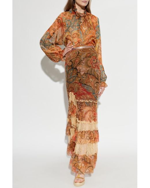 Etro Brown Silk Top