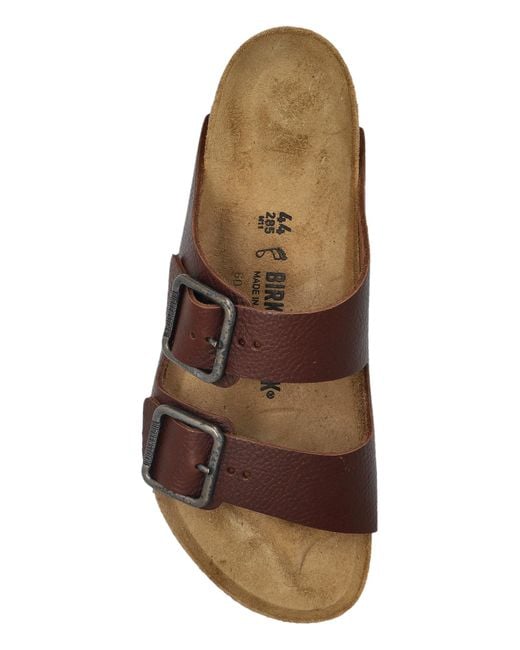 Birkenstock Brown Slides "Arizona Wire Buckle" for men