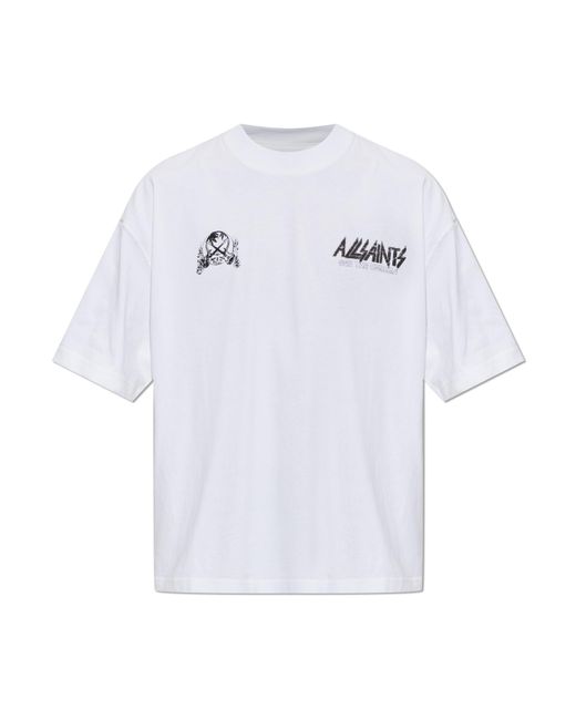 AllSaints White T-Shirt "Chromium" for men