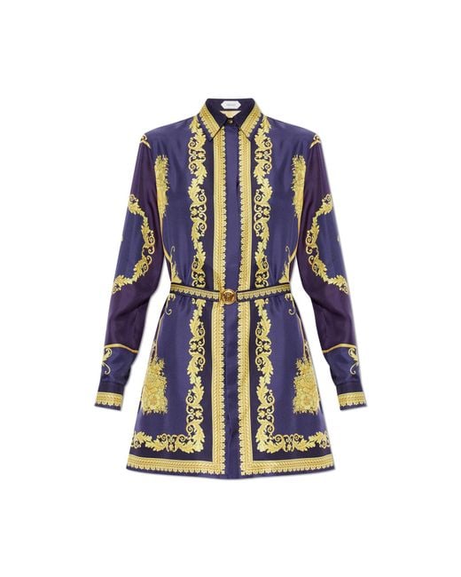 Versace Blue Silk Dress