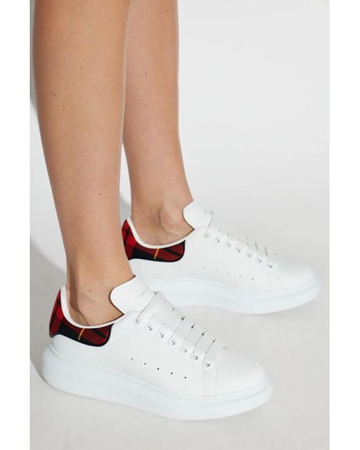 McQueen White Leather Sports Shoes