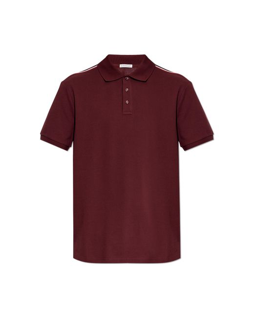 Moncler Red Polo With Logo Patch for men