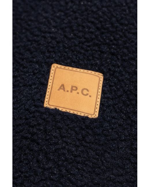 A.P.C. Blue Fleece With A Stand-Up Collar, ' for men