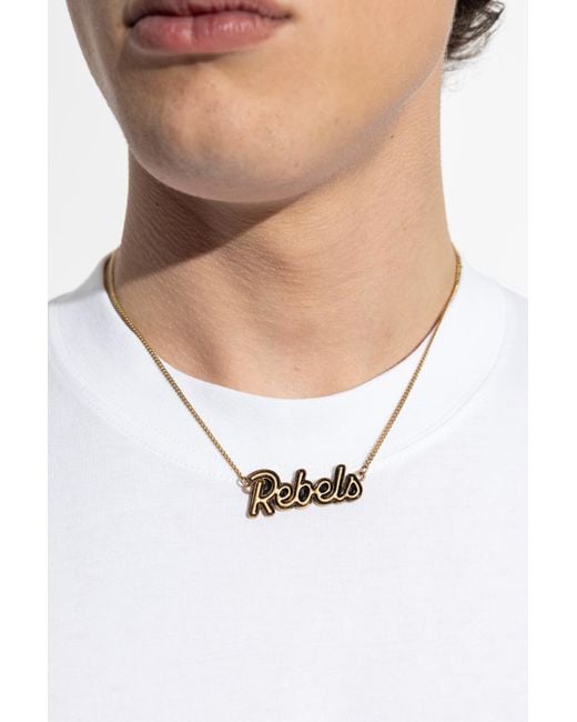 DSquared² White Necklace With Inscription for men