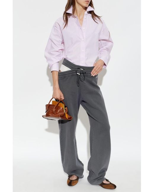 The Attico Gray Sweatpants With A Slit