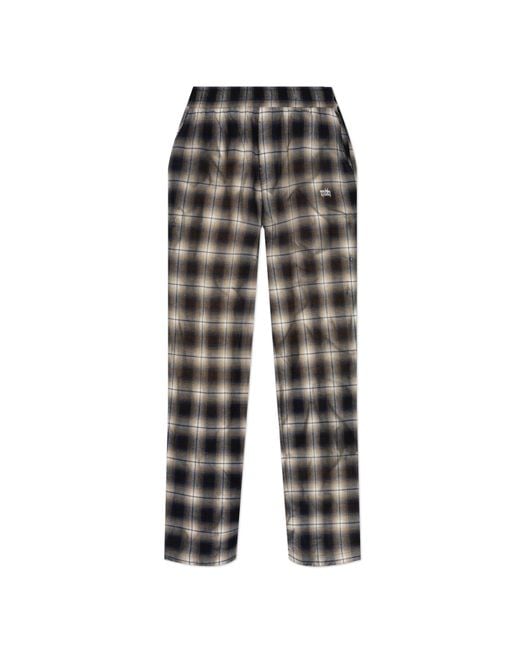 M I S B H V Black Plaid Trousers for men